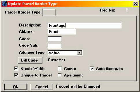 Define Parcel Border Types
